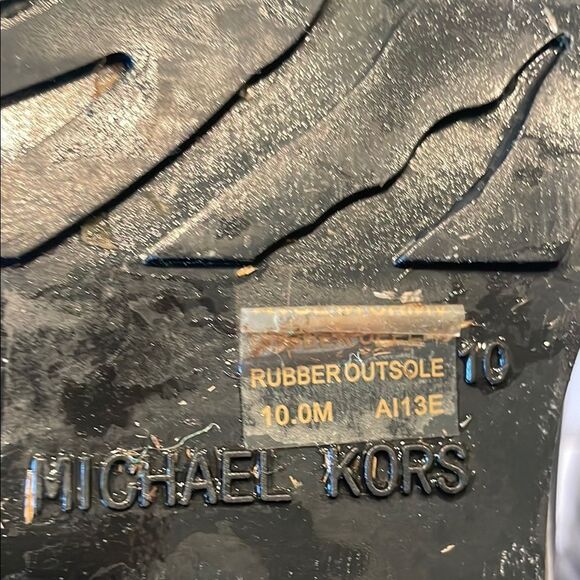 Michael Kors Black Heeled Boots with Decorative Strap and Silver logo - Picture 13 of 13